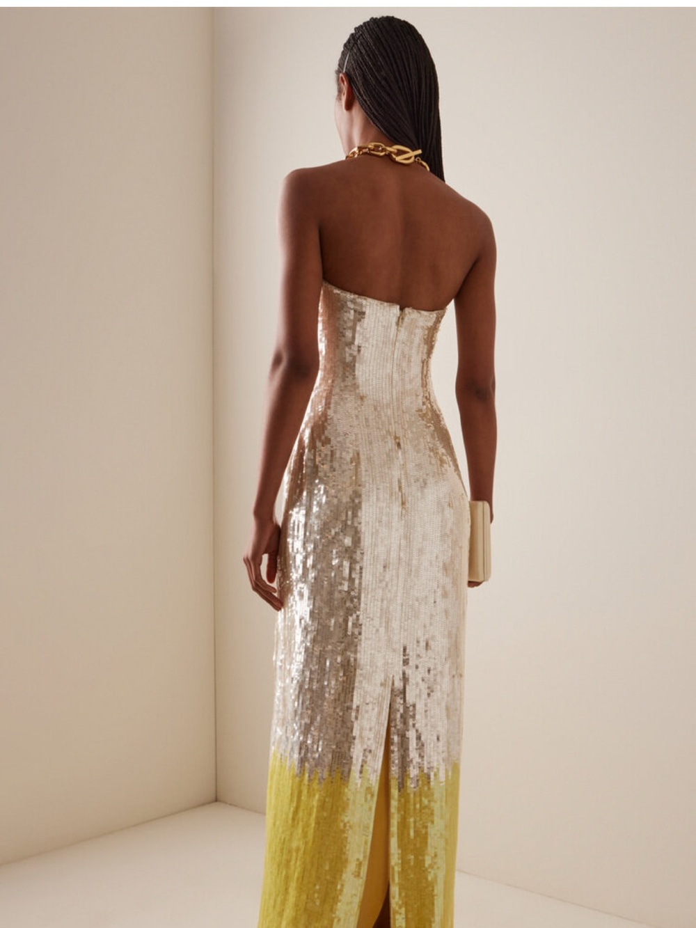 Markarian Esperanza gown Gold and Yellow Strapless Sequin Maxi Gown - Picture 3 of 4